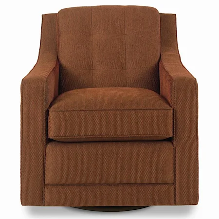 Upholstered Swivel Chair with Tufted Back